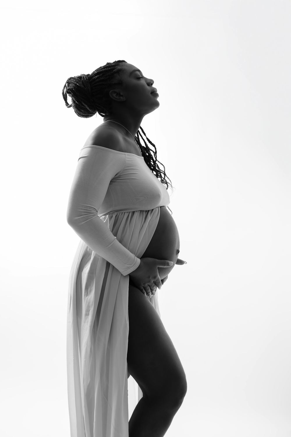 Silhouette grossesse noir et blanc